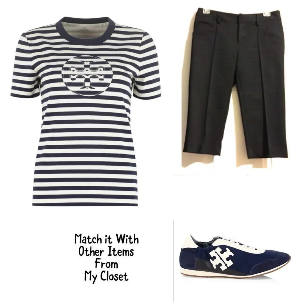 🎈SALE 🎈 Tory Burch Cotton t-shirt with Logo - Picture 9 of 12